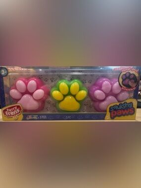 Squishy Paw Trio – Pink, Green & Purple Stress Paws
